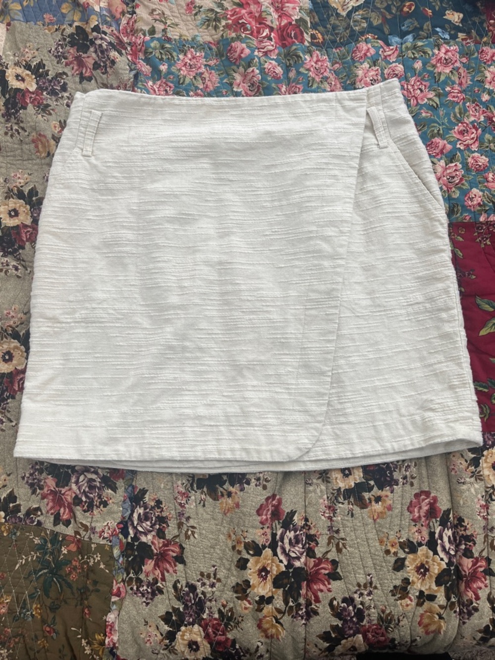 Sezane cream wrap skirt